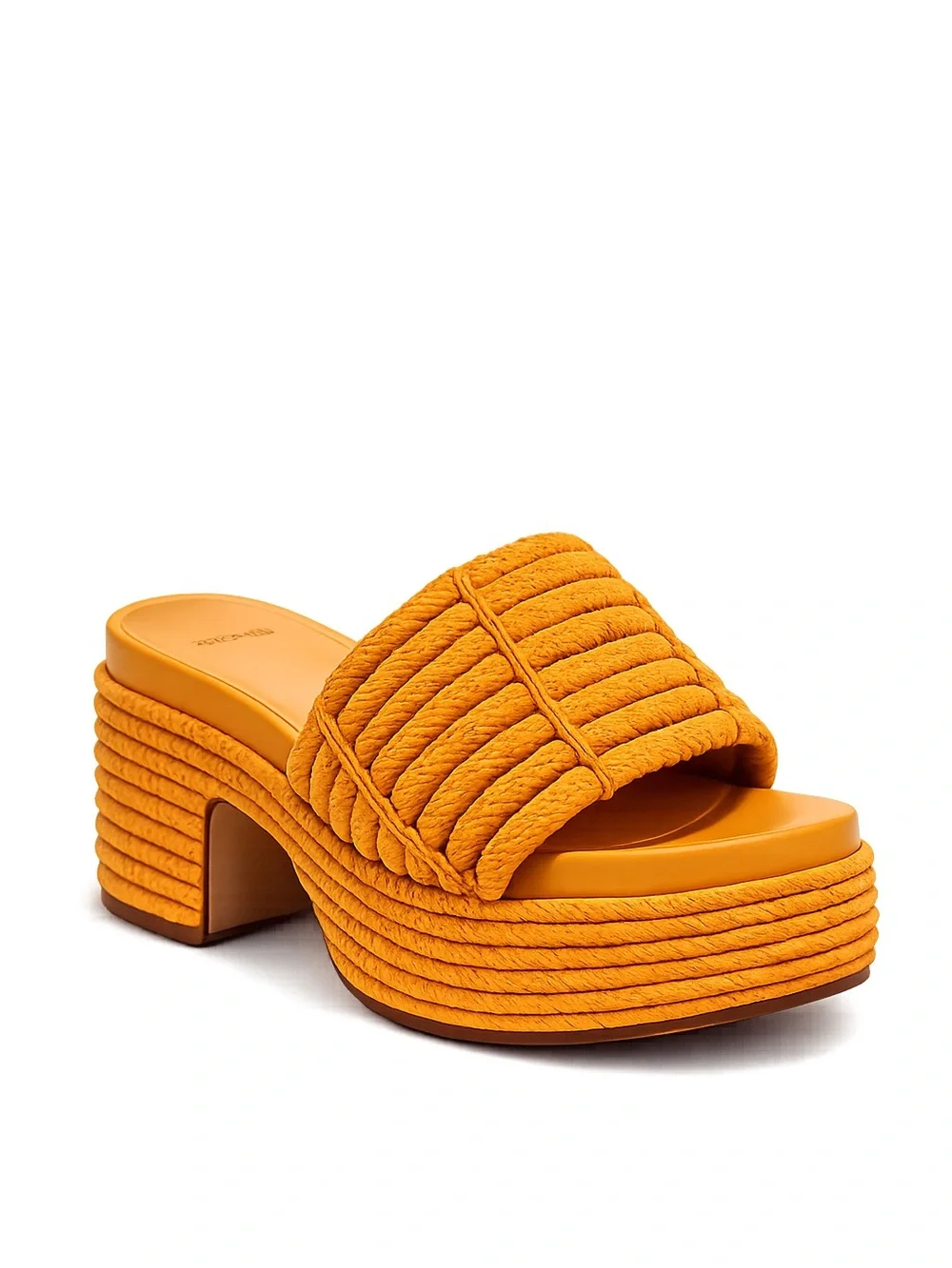 Vince Margo Cord Platform‎ Slide Sandals Mustard Yellow Size 5.5 NIB Designer